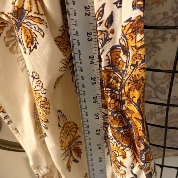 Billabong Paisley Print Kimono Duster Cardigan Womens Sz S Yellow Blue White EUC - Picture 9 of 10